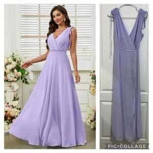 Eva Mendes Elegant Lavender Evening Gown maxi dress size M